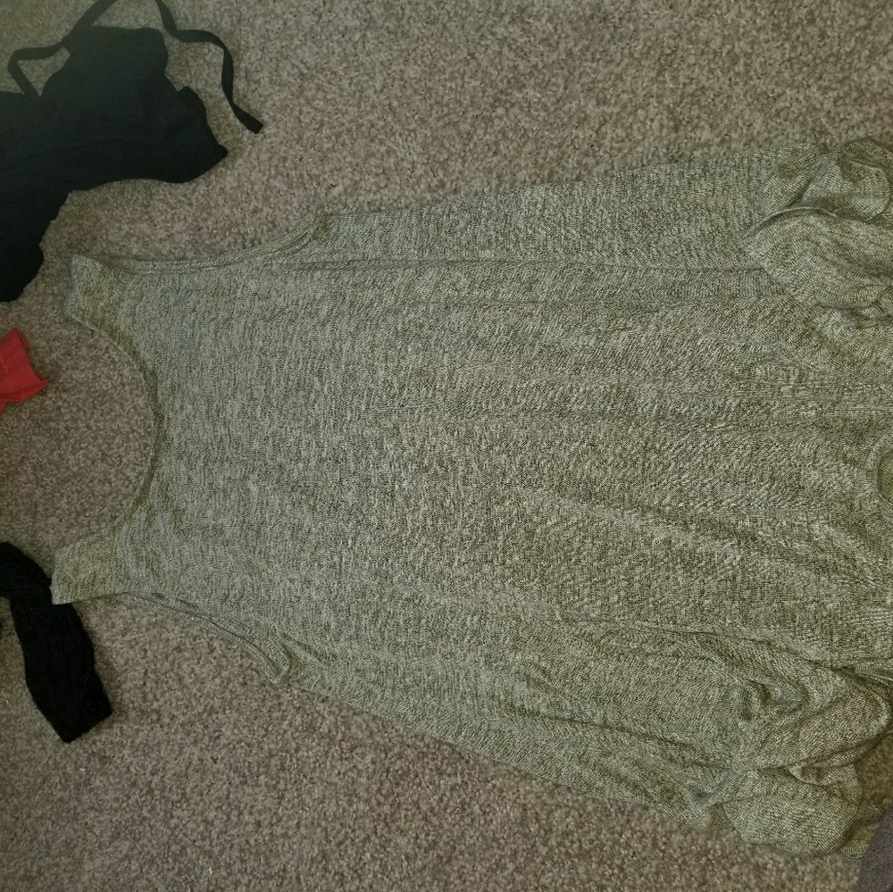 Olive green long flowy tank top
